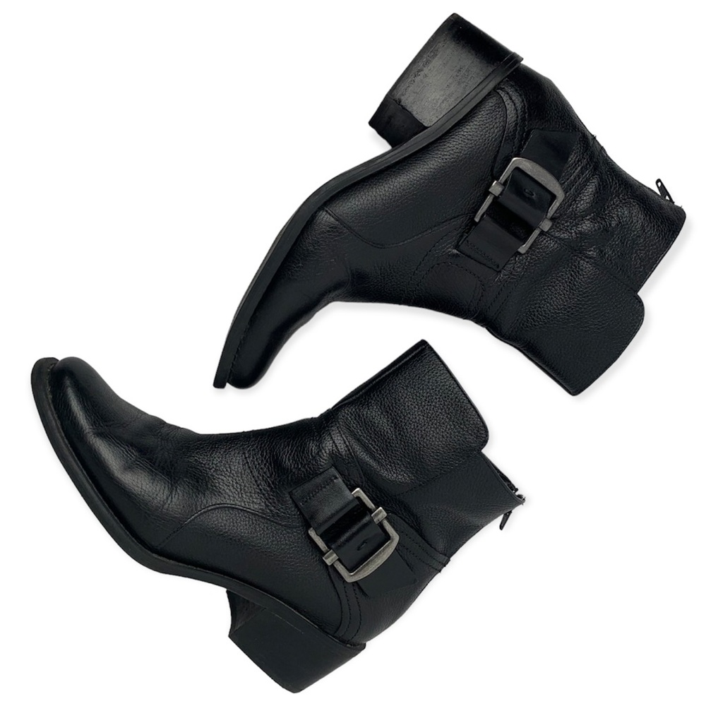 NINE WEST BLACK LEATEHER BOOTS - BOOTIES